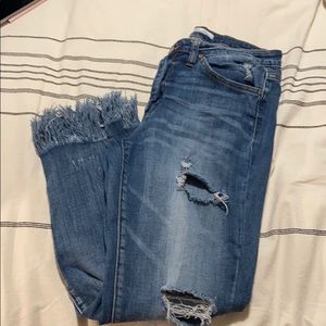 KanCan frayed leg pants